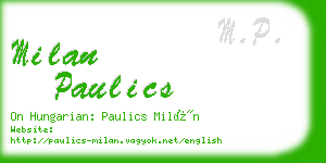 milan paulics business card